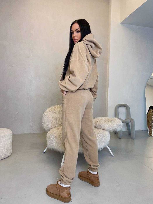 Black Friday Жіночий костюм Фліс шоколад худі джогери