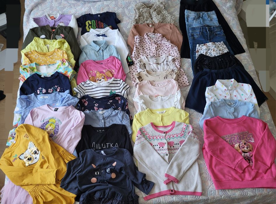 Paka 36 sztuk ubrań dla dziewczynki 110 116 h&m zara Smyk Coccodrillo