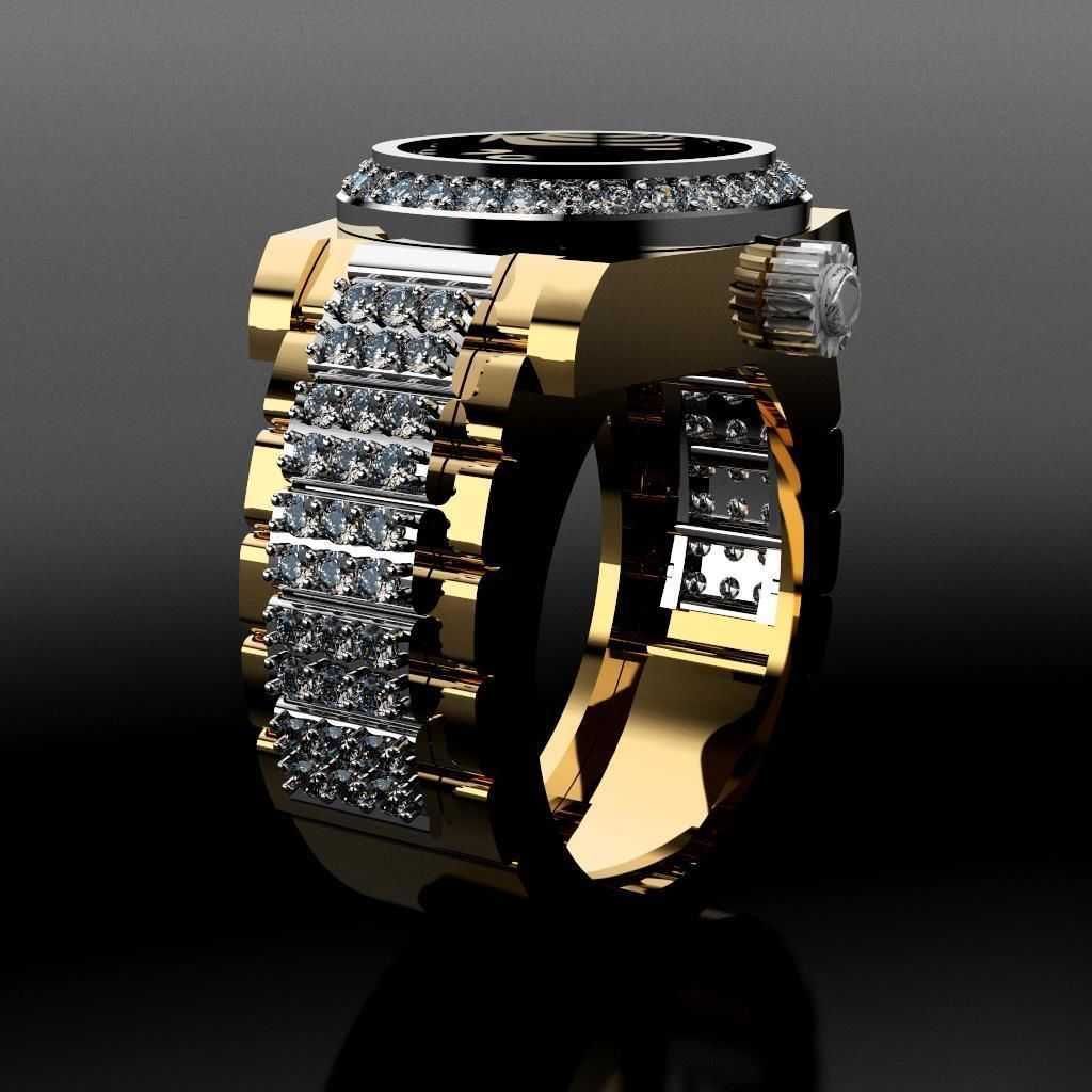 Rolex złoty sygnet zegarek z brylantami VS1 32g próba 585 design