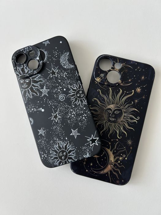 2x case etui iPhone 14 gwiazdy księżyc słońce kosmos niebo