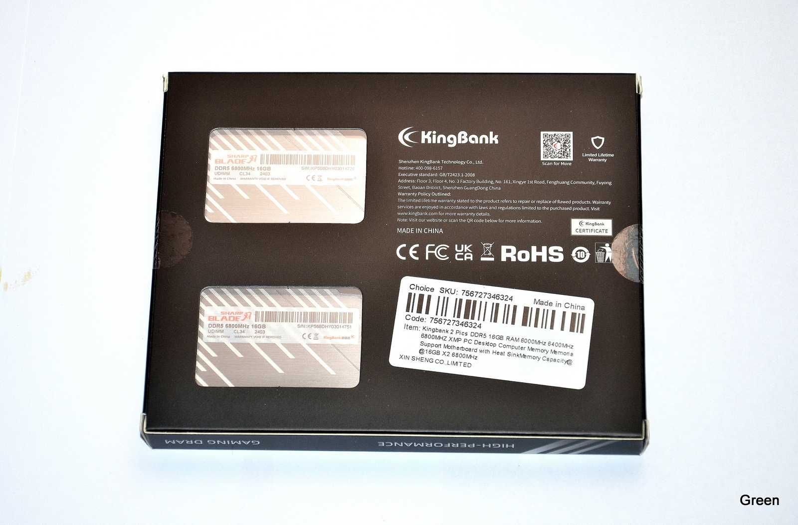 Пам'ять 32 Gb DDR-5 KingBank PC6800