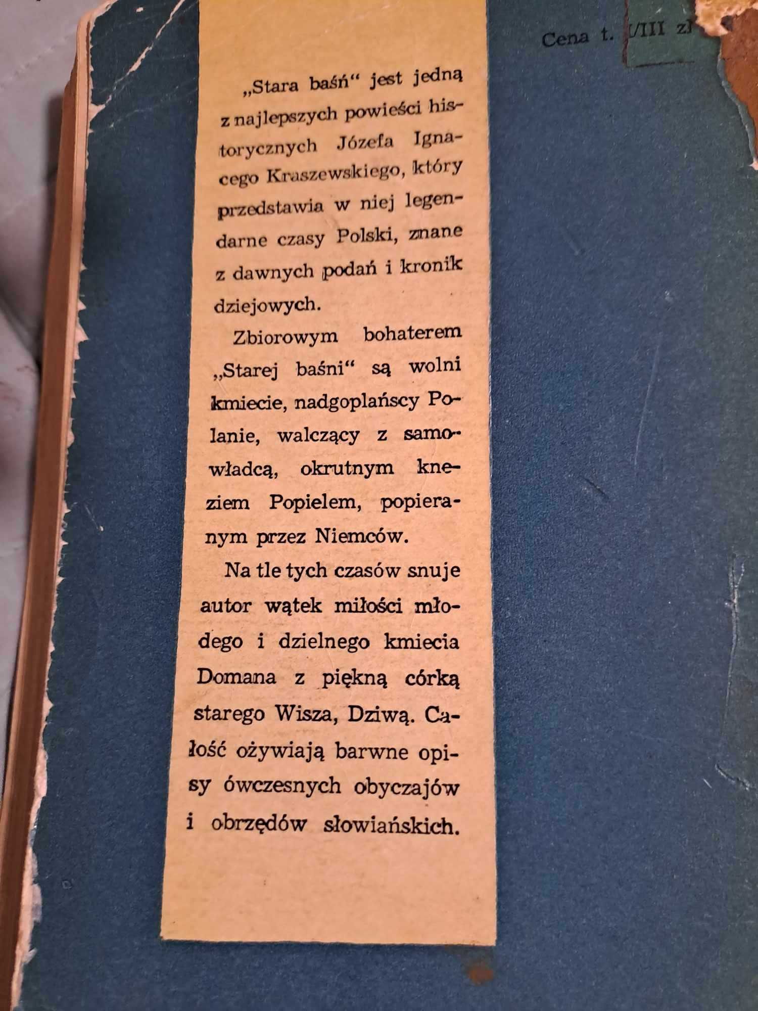 Stara baśń tom I i II Józef Ignacy Kraszewski 1962