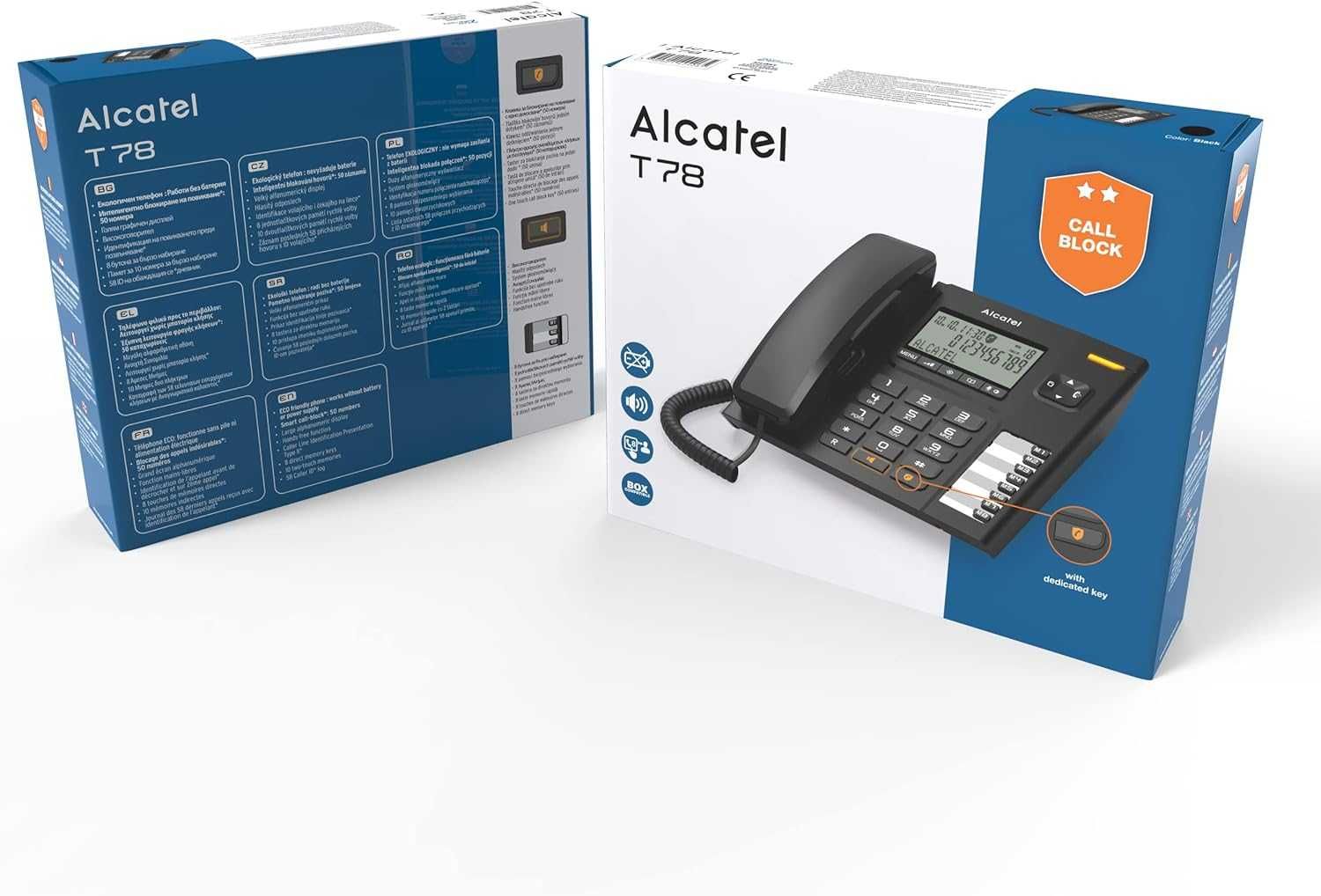 Alcatel T78 TELEFON PRZEWODOWY dla seniora LCD skróty klawiszowe