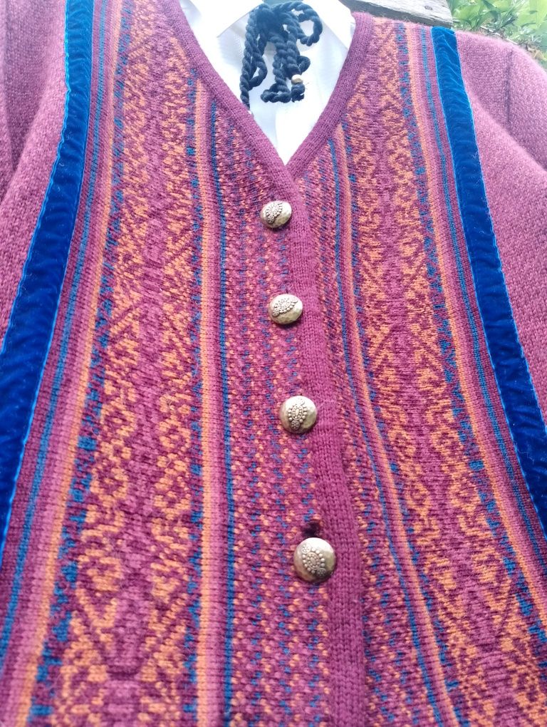 Sweter kardigan Vintage. Wełna 100%