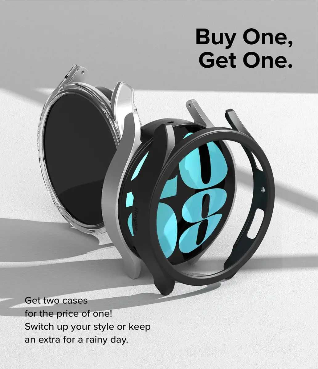 Чехол Ringke Slim (Matte Black + Clear) 2-pack для Galaxy Watch 6