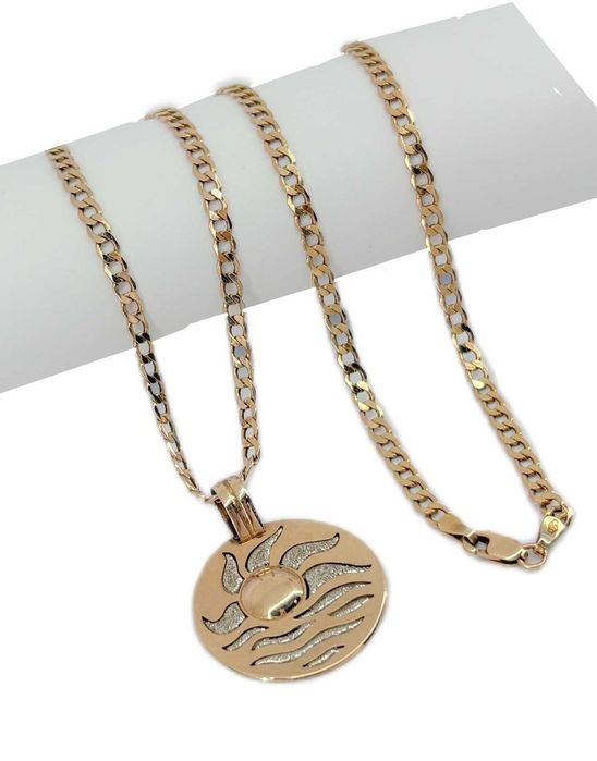 Rewelacyjny złoty łańcuszek z zawieszką  8,03G 585 DŁ.60CM