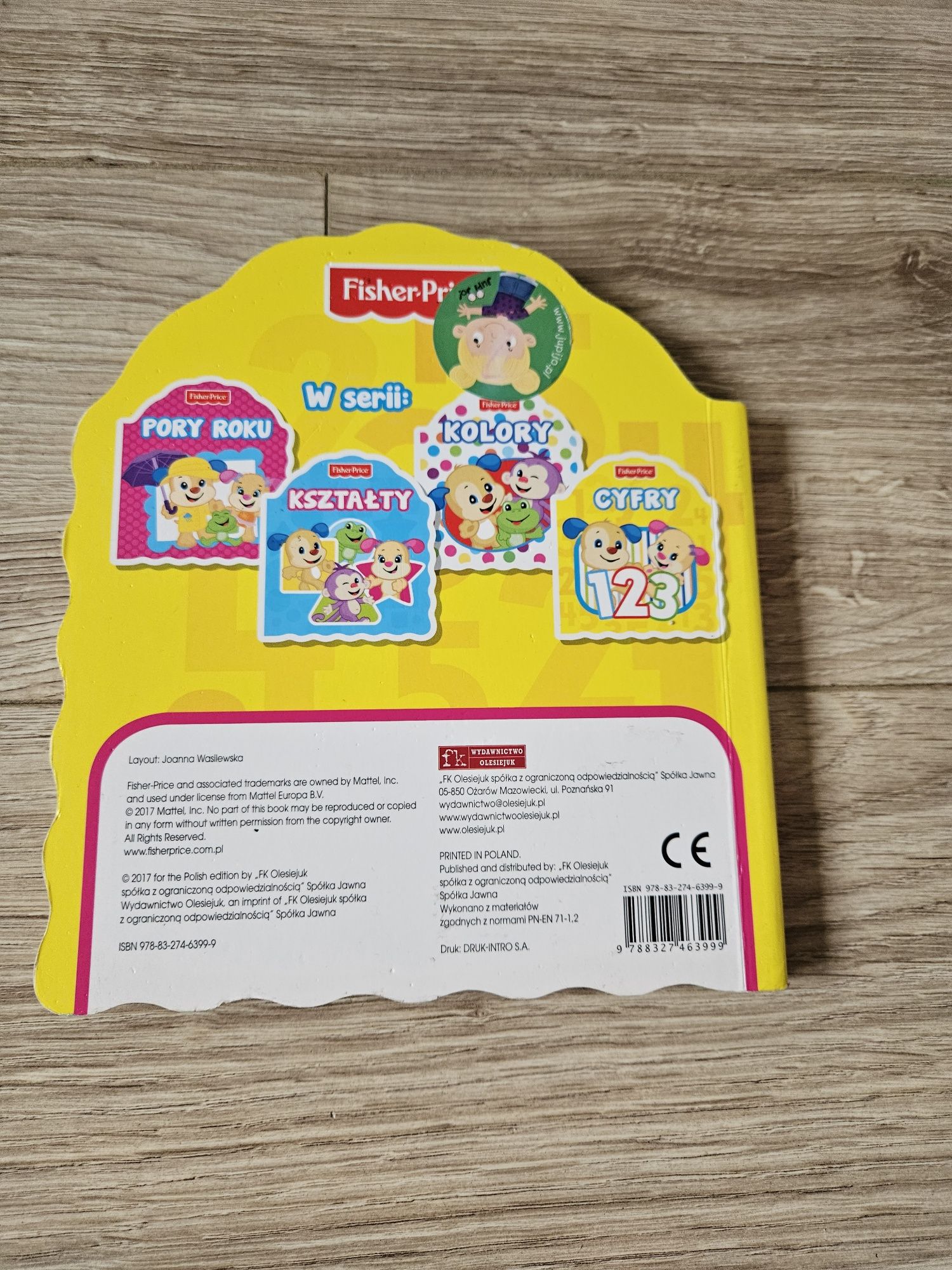 Książeczka Fisher Price pierwsze cyfry cyferki od 1 do 5 Olesiejuk