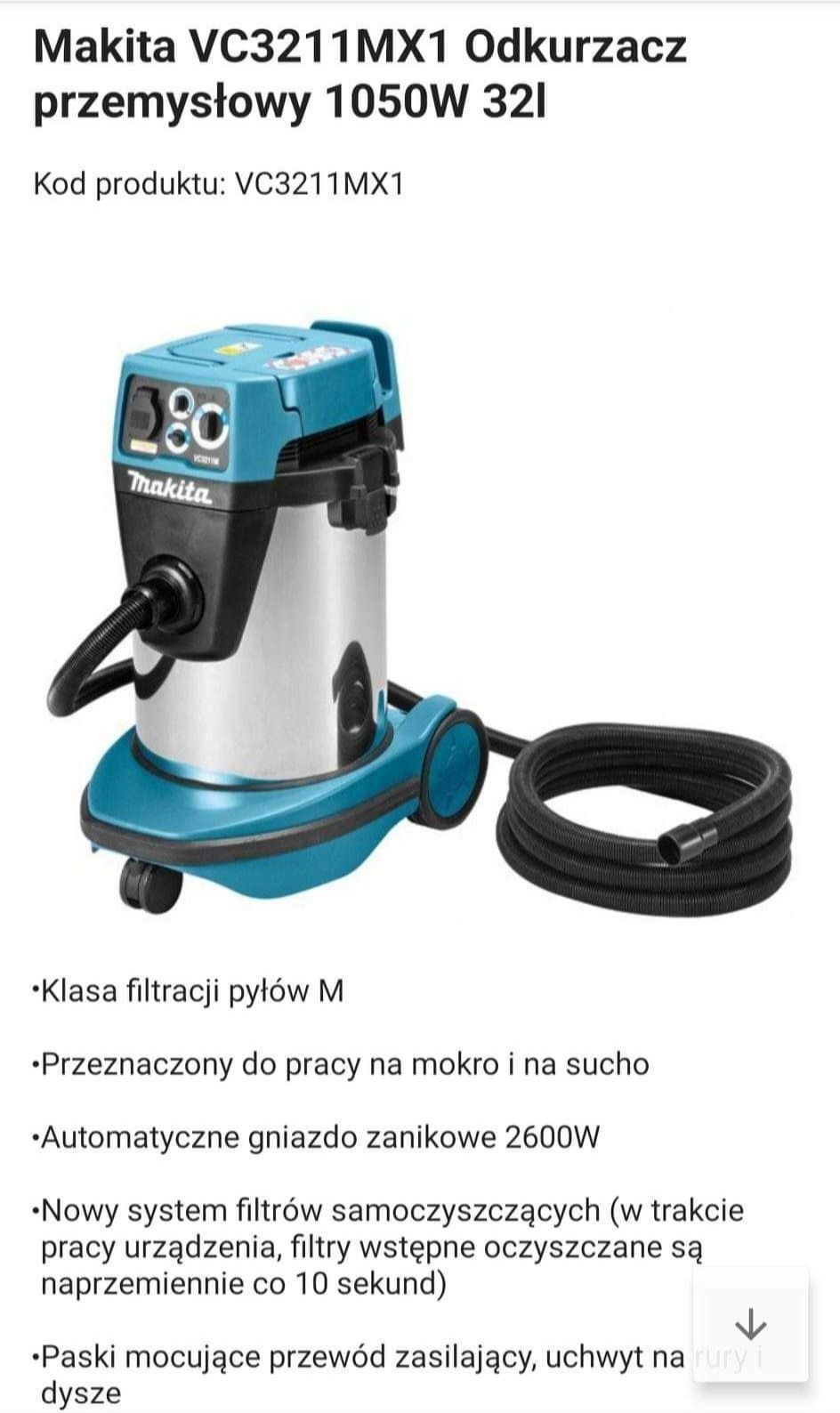 Odkurzacz makita przemysłowy