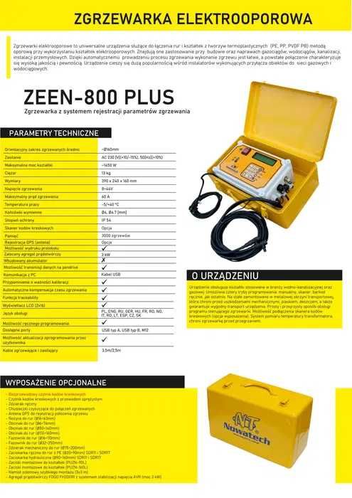 Wynajem Zgrzewarka elektrooporowa ZEEN-800PLUS skaner