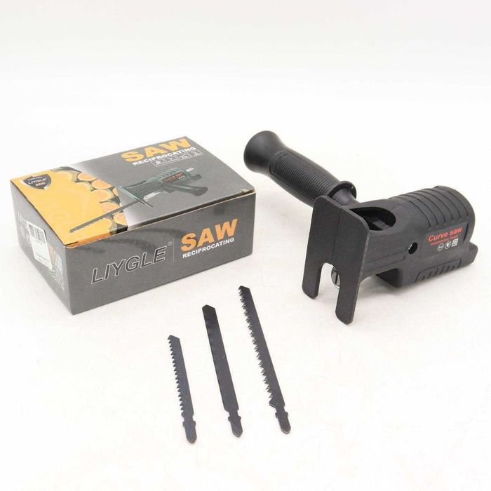 Насадка-лобзик для дриля + 3 полотна / Лобзик насадка на дриль