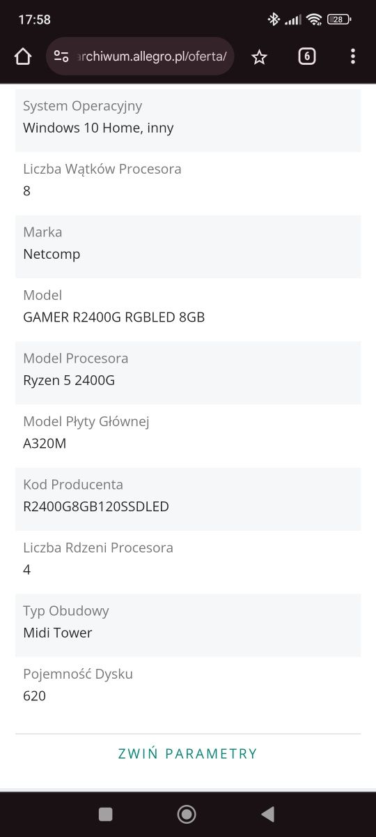 Komputer stacjonarny z monitorem Dell