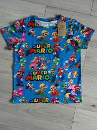 Tshirt bluzka z krótkim rękawem koszulka Super Mario rozm 134