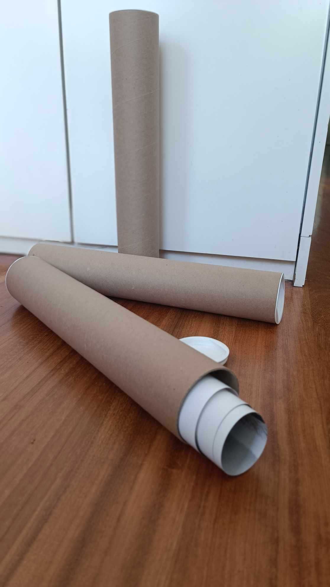 Tubos de cartão para documentos, mapas, plantas, cartazes, posters...