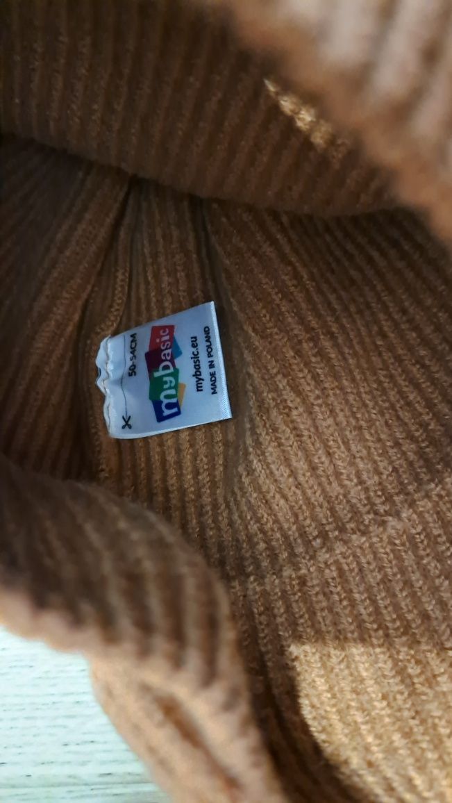 Zestaw czapek+ komin Basic wełna merino