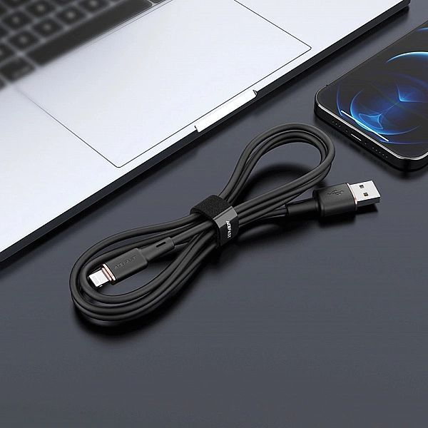 Acefast kabel Mfi Usb - Lightning 1,2m, 2,4a czarny (c2-02 black)