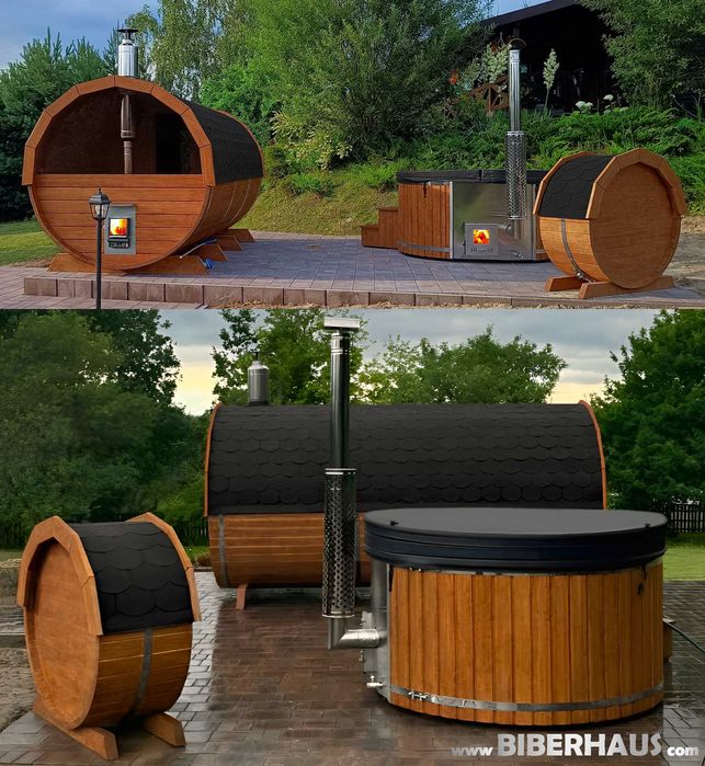 Wiata na drewno Beczka - DREWUTNIA - Regał - Stojak na drewno DO SAUNY