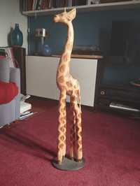 Escultura Girafa em Madeira