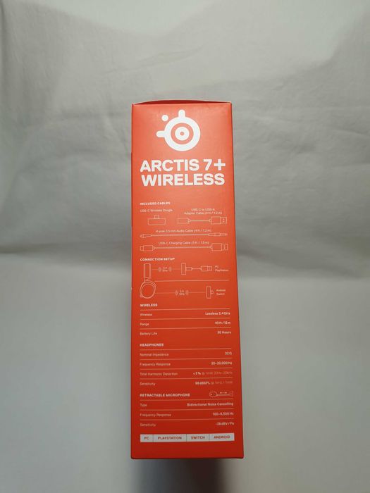 Słuchawki bezprzewodowe SteelSeries Arctis 7+WHITE - NOWE.
