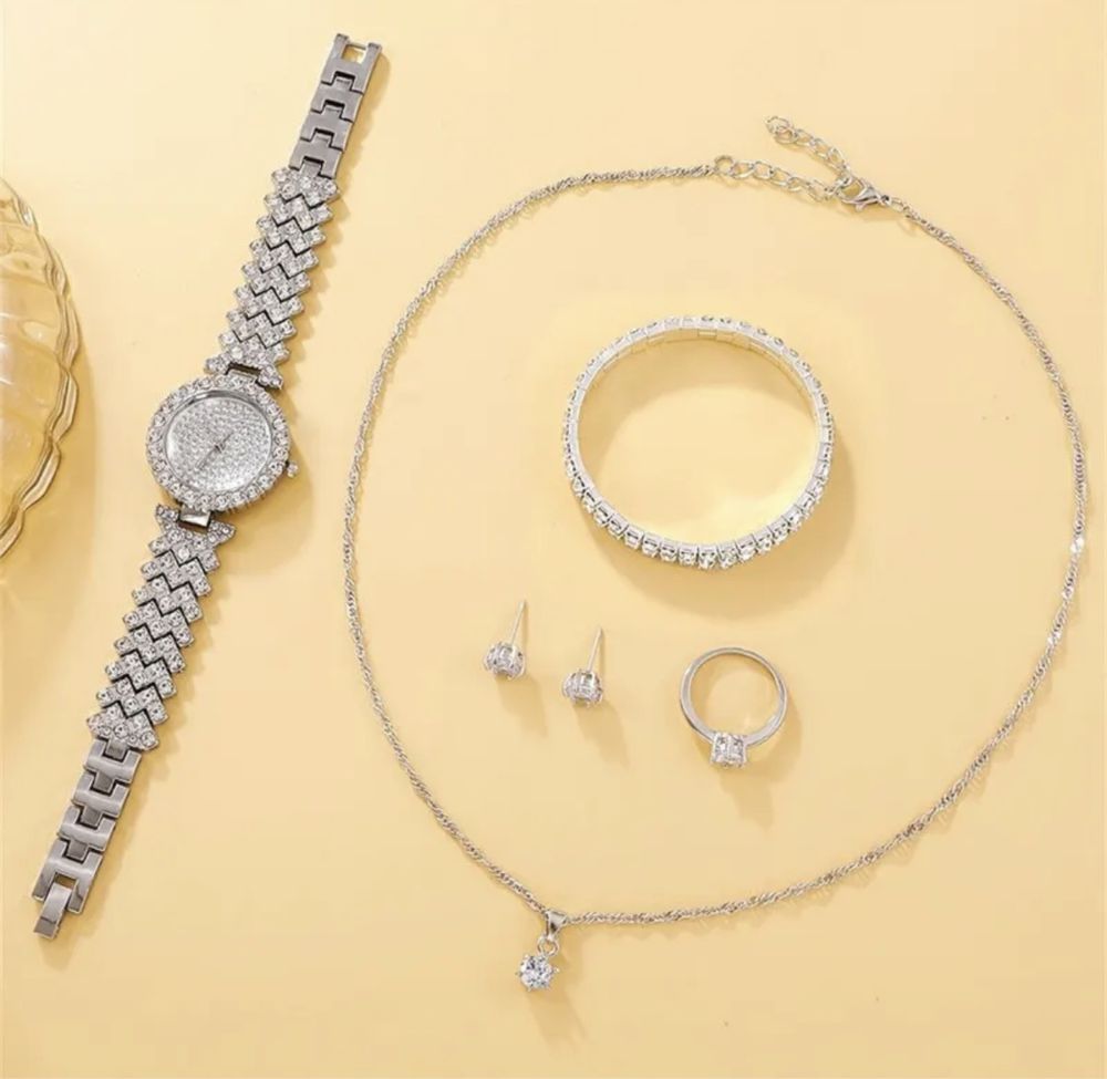 Zegarek damski DIAMENCIKI + zestaw biżuterii