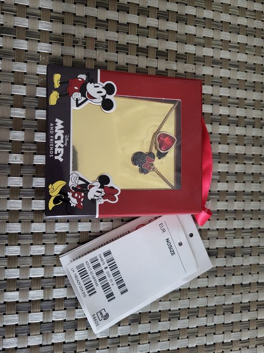 Biżuteria dla dziewczynki naszyjnik i pierścionek minnie h&m