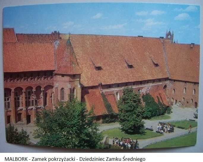 Malbork Zamek pokrzyżacki - 3 pocztówki PRL