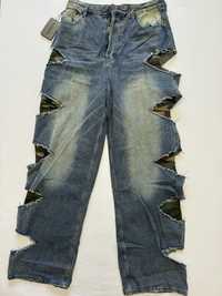 штаны джинсы Balenciaga Slashed camo jeans vetements rick owens raf ML