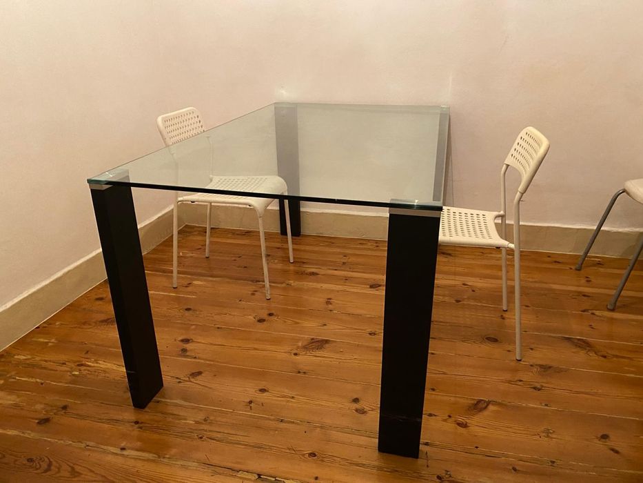 Mesa de Jantar de Vidro 6 Lugares