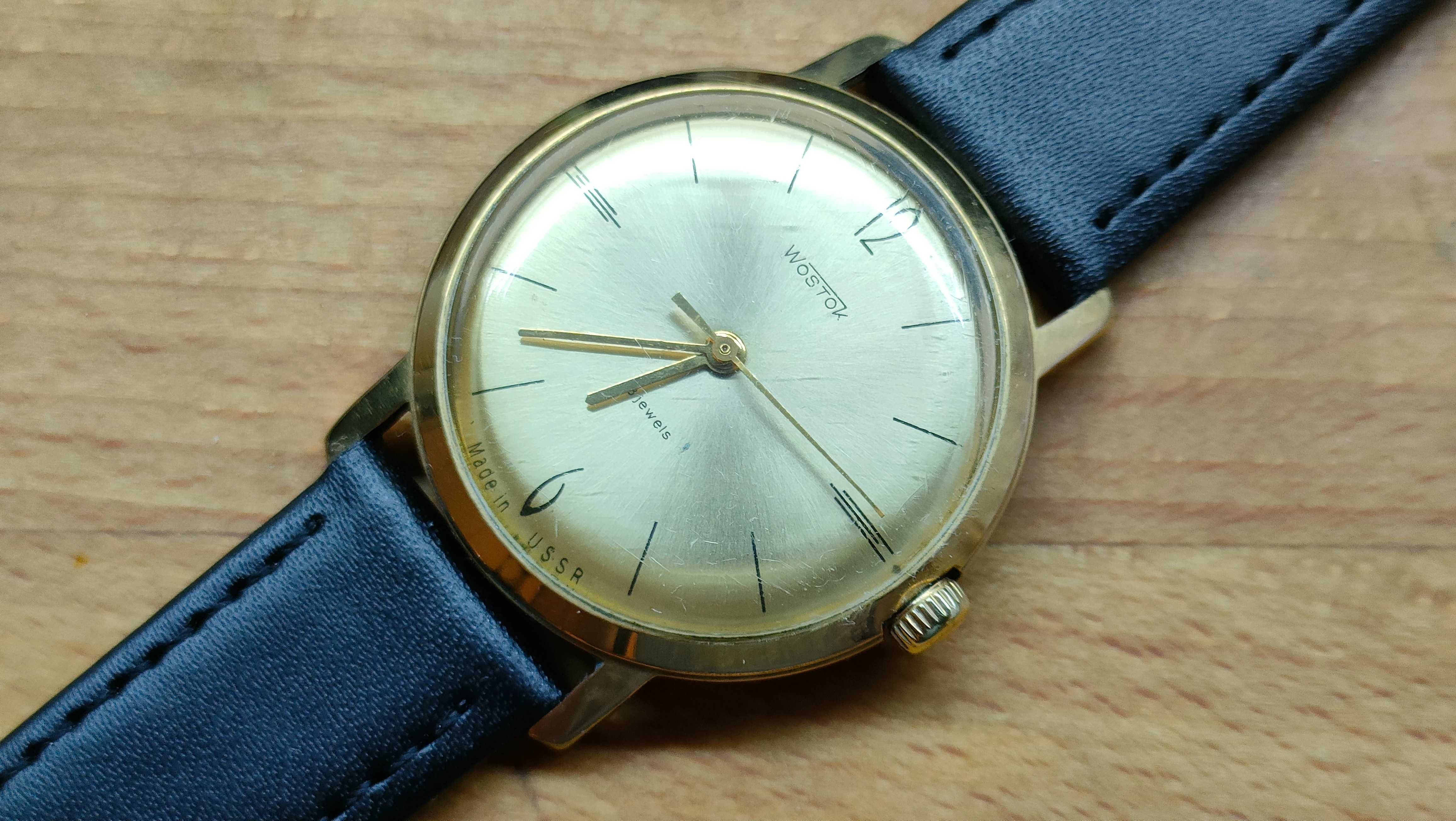 Zegarek WOSTOK 18 Jewels Soviet USSR gold plated AU 20 CAL 2209