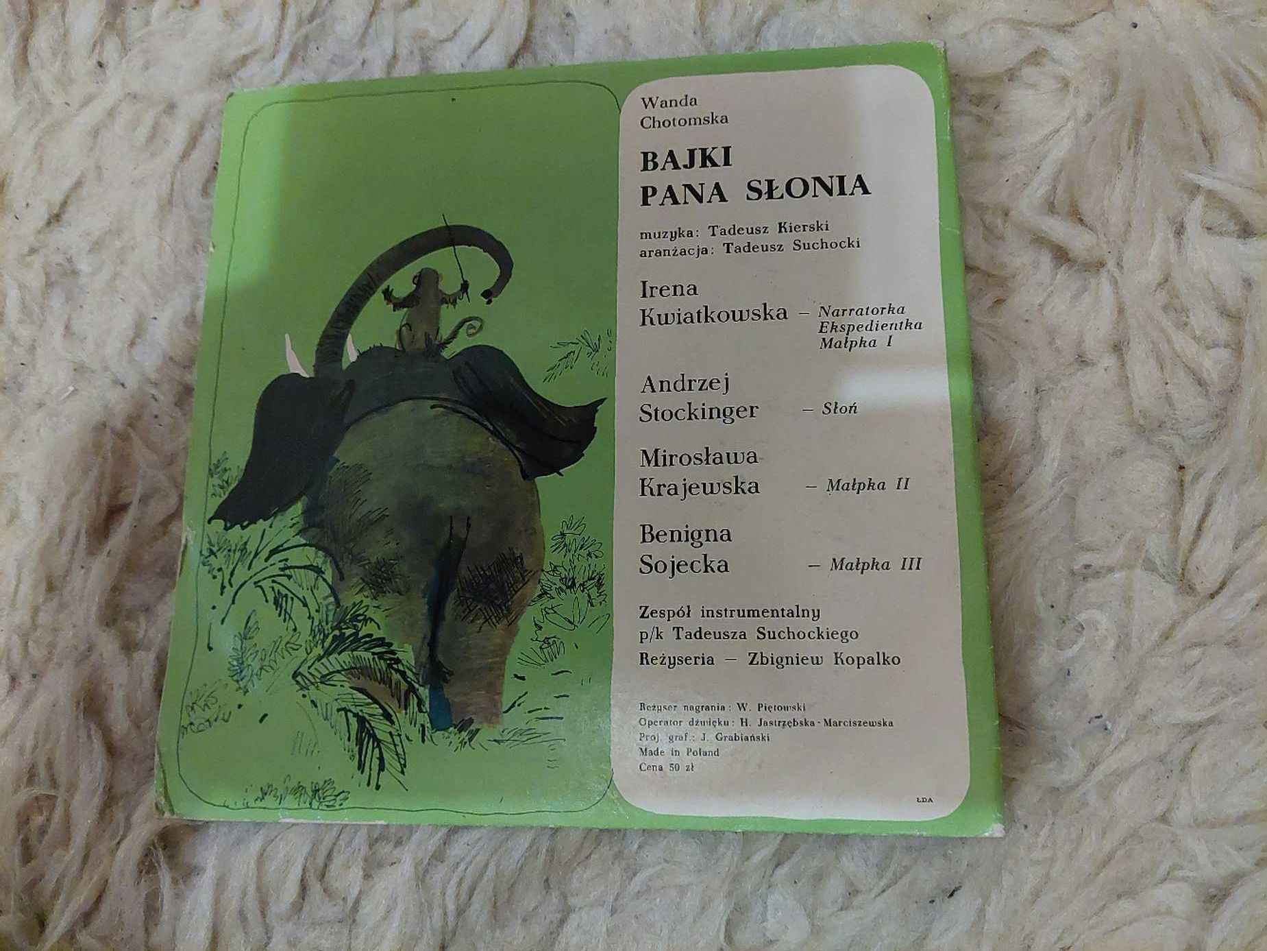 Mała  płyta winylowa / Wanda Chotomska / Bajki Pana Słonia / winyl