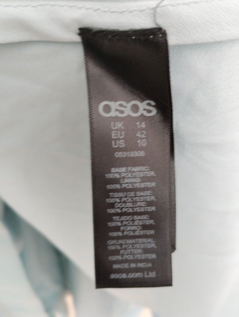 Sukienka koktajlowa niebieska wesele bal ASOS  42 44 L-XL