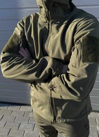 чоловічий костюм софт шел на флісі колір хакі