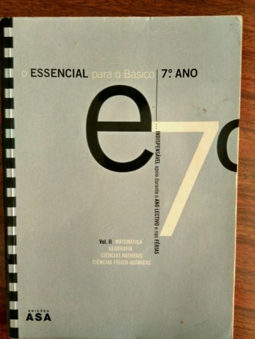 3 Livros 7º  Matemática Geografia CN Fisico-Química Inglês Francês His