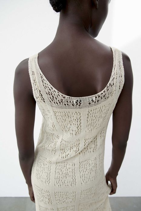 Zara Luksusowa SUKIENKA szydełkowa M