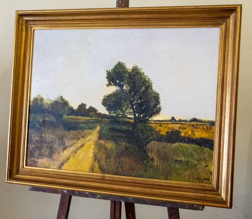 Pintura a óleo "Paisagem rural"