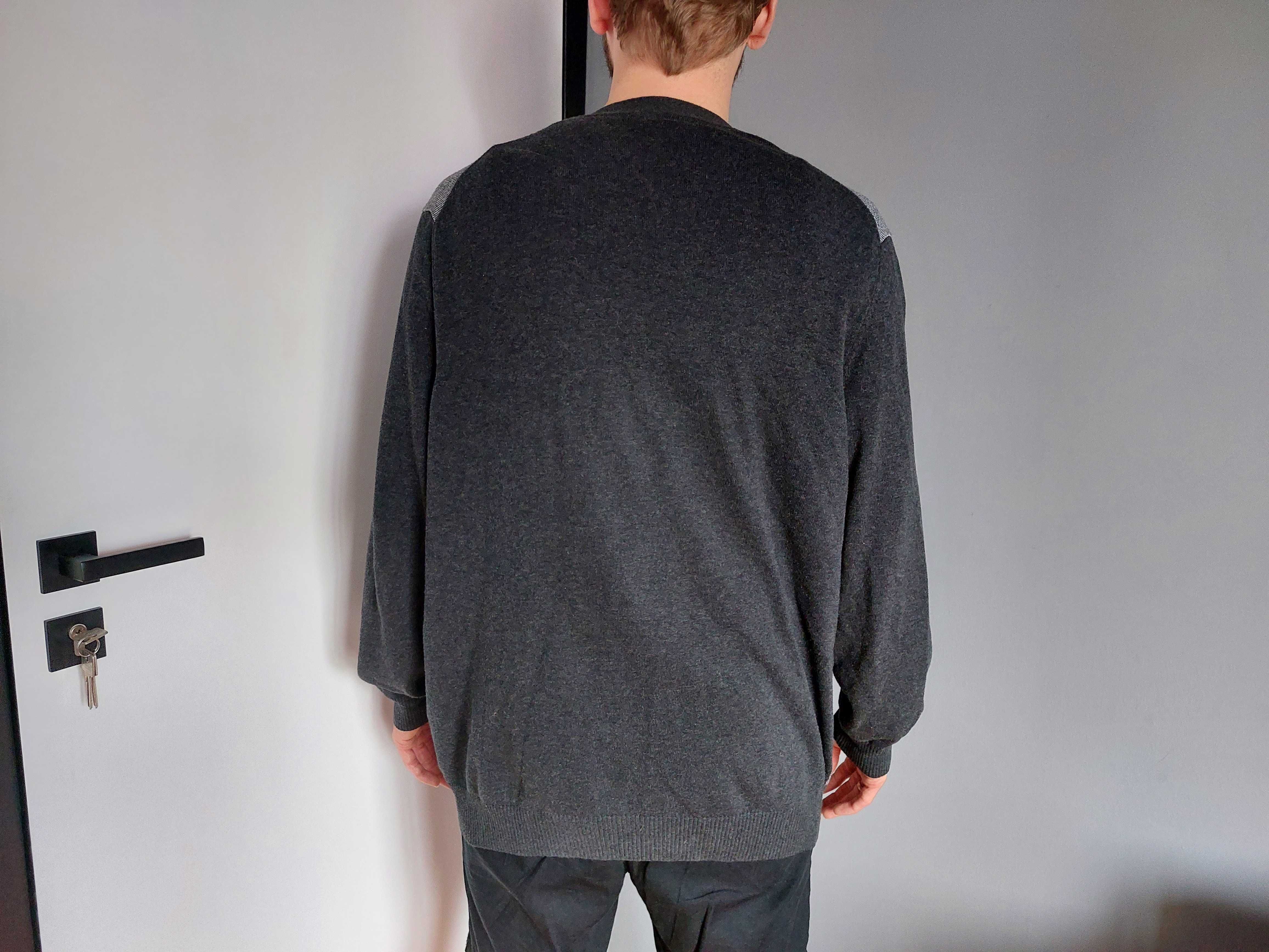 szary sweter męski rozpinany BonPrix, XL, kardigan