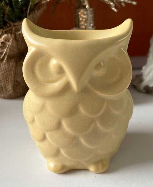 Kominek ceramiczny zapachowy Sowa ceramika żółty 12 cm