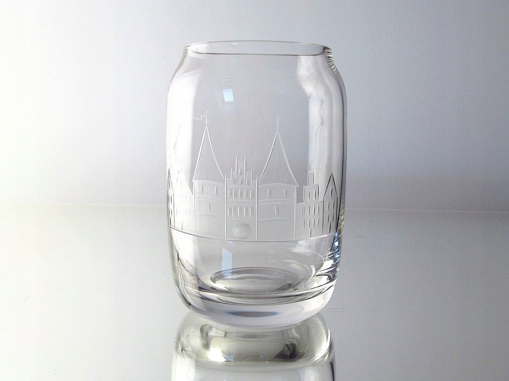 kryształowa szlifowana szklanica kufel port miasto