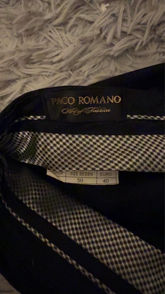 Czarny Garnitur (marynarka, spodnie, pokrowiec) Paco Romano