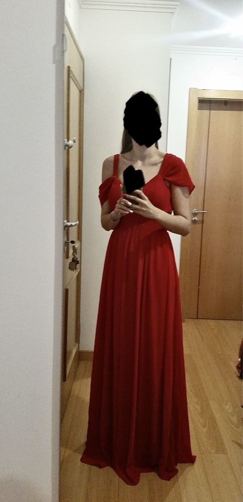 Vestido vermelho de cerimónia