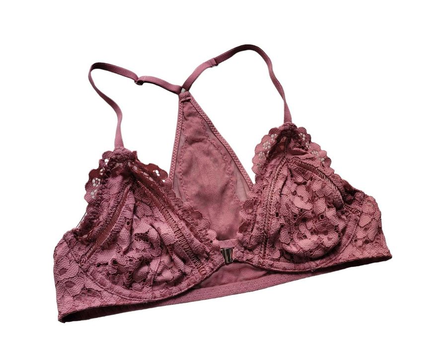 Koronkowy różowy stanik biustonosz Victoria's Secret 75B 34B bielizna