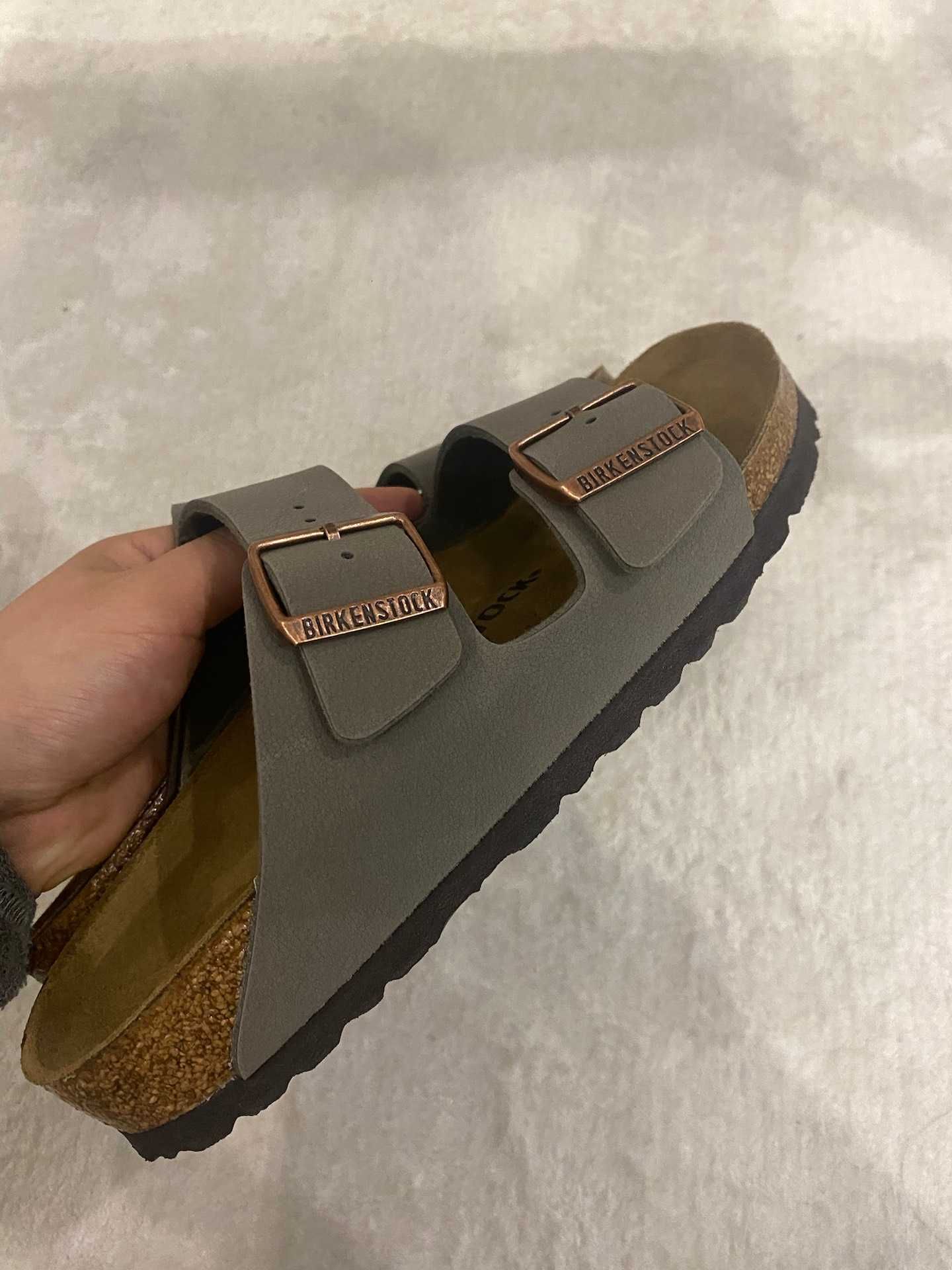 Nowe Birkenstock damskie Szary Klapki R.40