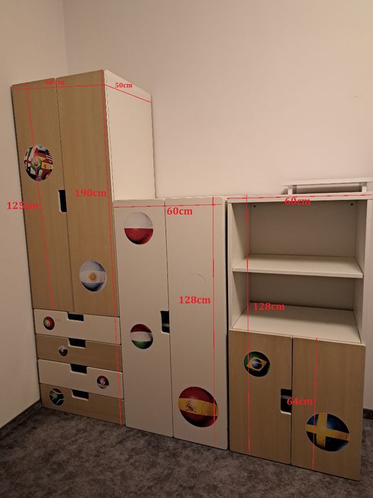 Zestaw mebli Ikea. Szafa, regał, szafka w zestawie