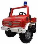 STRAŻ POŻARNA WÓZ STRAŻACKI MERCEDES UNIMOG NA PEDAŁY ROLLY TOYS