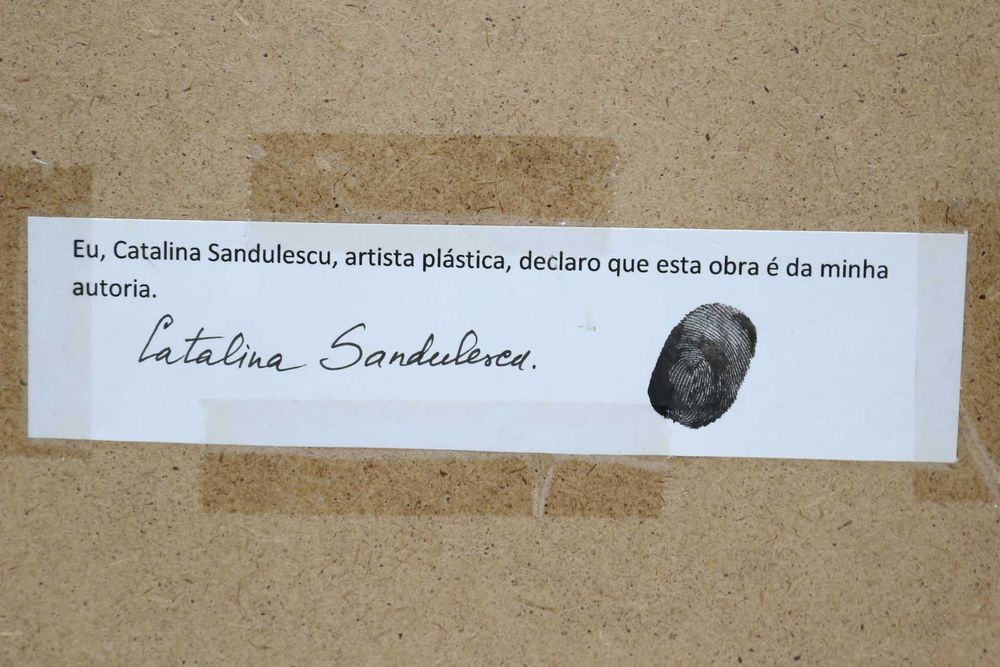 Catalina Sandulescu Aguarela s papel "Praça do Comércio" Certificado