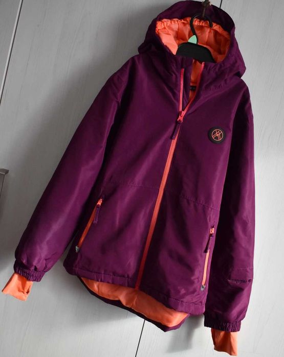 Kurtka zimowa 134 140 narciarska z kapturem sportowa przeciwdeszczowa