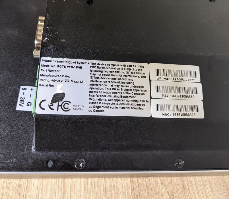 Промислова  захищена сенсорна панель  Rugged Systems 12"