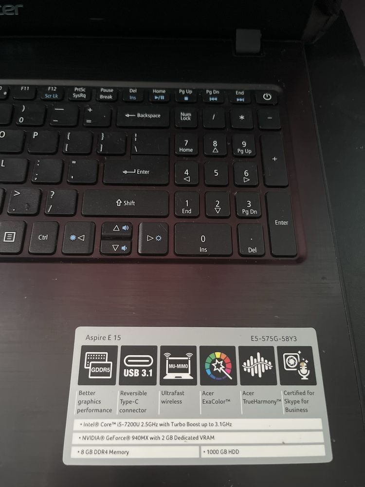 Laptop Acer Aspire E15 SSD