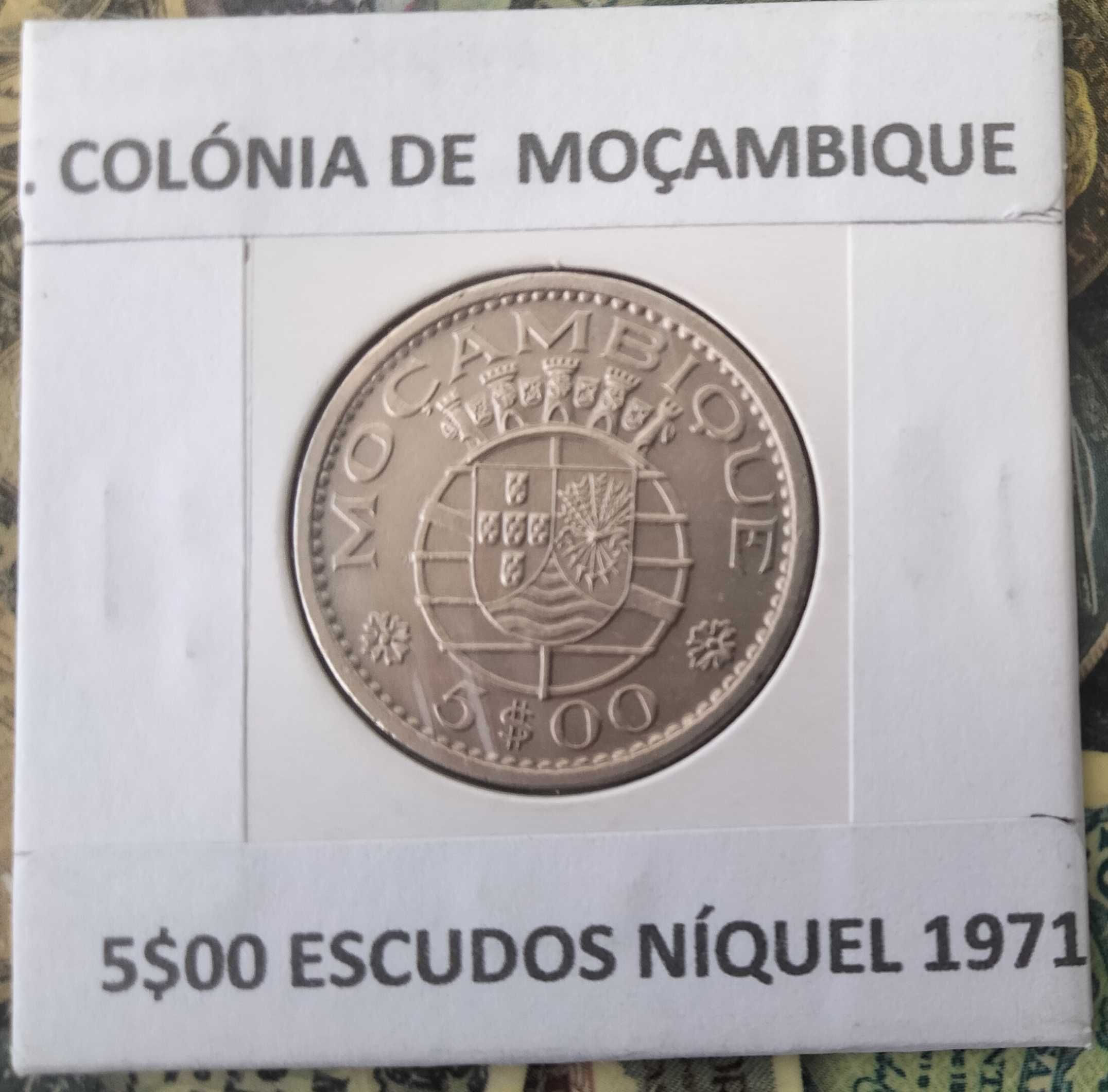 Moedas Portuguesas De 5 Escudos  Ex Colónia Ultramarina de Moçambique