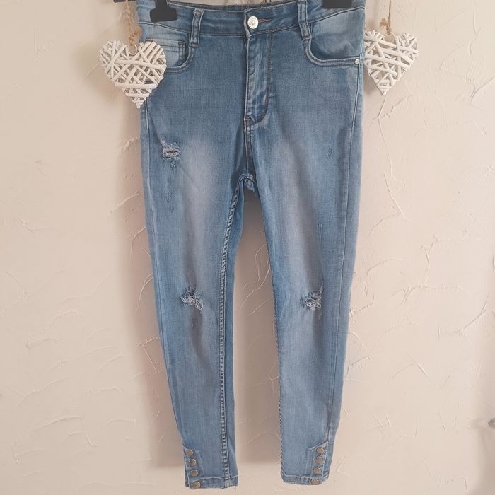 Spodnie skinny,slim fit denim  roz.36/S rurki dziurawe