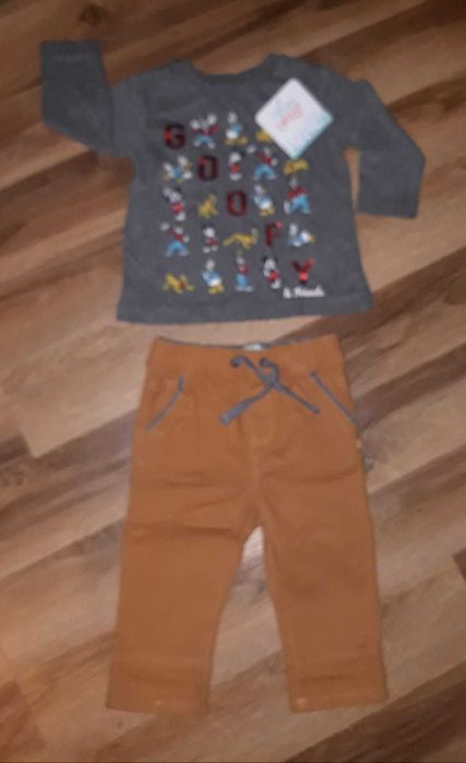 r. 68/74 Obabi elegancki komplet koszula + spodnie + NOWA bluzka